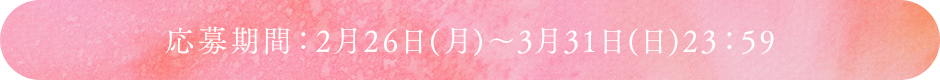 応募期間：2月26日(月)～3月31日(日)23：59